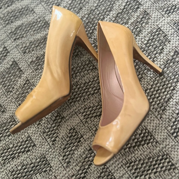 Stuart Weitzman Adobe Aniline Open Toe Peep Toe Heels Size 5 1/2 - Picture 2 of 7